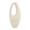 18" Beige Paper Mache Abstract Curved Vase with Handle